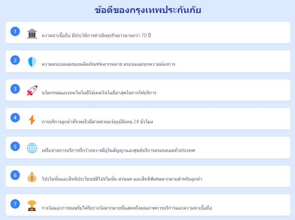 ข้อดีของกรุงเทพประกันภัย ข้อดีของกรุงเทพประกันภัย